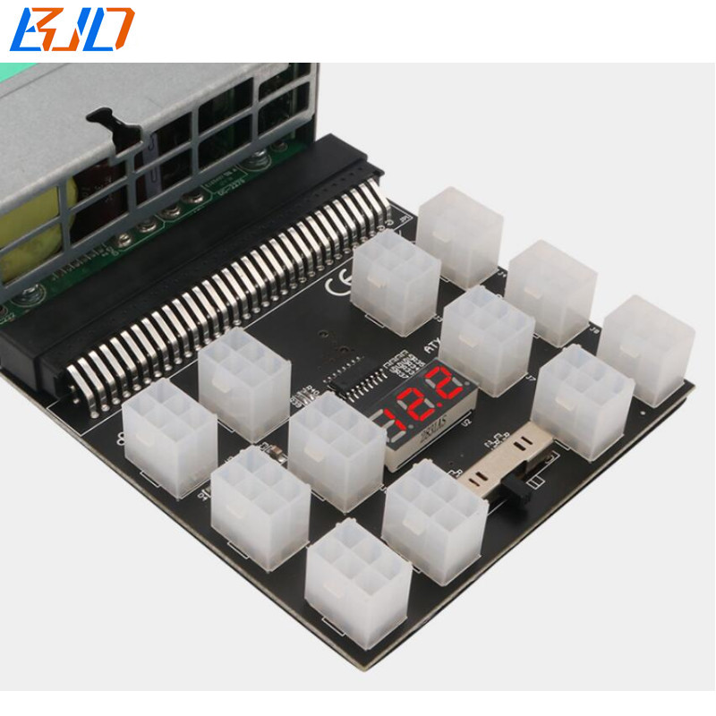 12 PCI-E 6pin Connectors 1200W 1000W 750W Server PSU Breakout Board for HP DPS-800GB DPS-1200FB DPS-750RB DPS-850GB