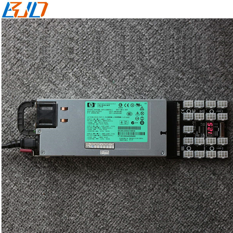 17 * PCI-E 6Pin 12V Connector Power Supply Breakout Board with LED Voltage Display for 1200W 1000W 750W HP DELL Server PSU