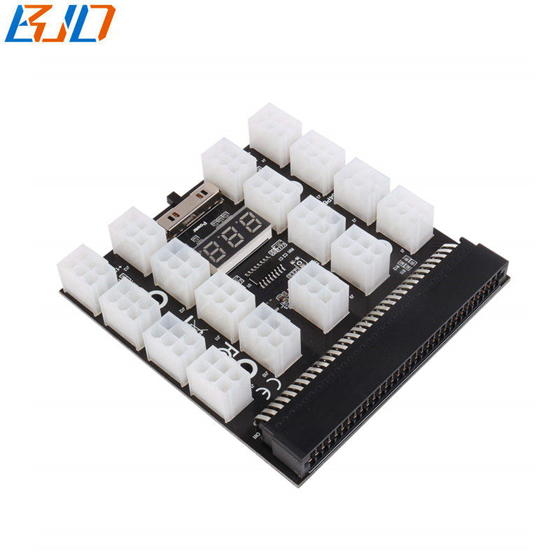 17 * PCI-E 6Pin 12V Connector Power Supply Breakout Board with LED Voltage Display for 1200W 1000W 750W HP DELL Server PSU