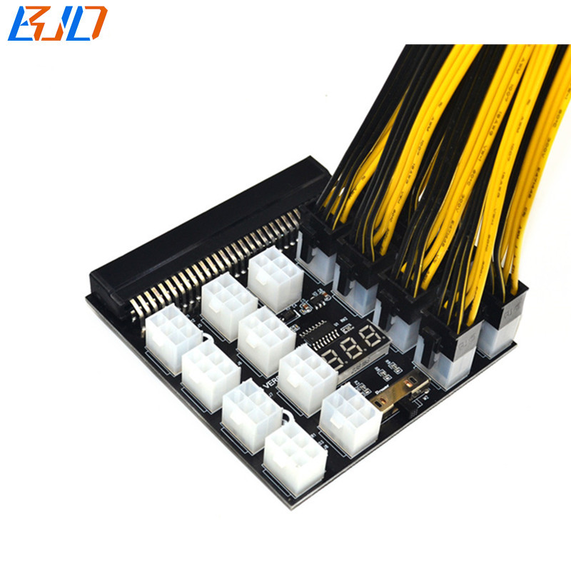 17 * PCI-E 6Pin 12V Connector Power Supply Breakout Board with LED Voltage Display for 1200W 1000W 750W HP DELL Server PSU