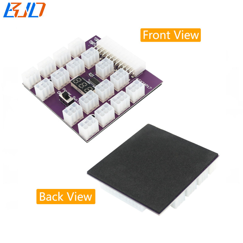 17 * PCI-E 6Pin Connector to ATX 24PIN Power Supply Breakout Board Support Max 800W PSU for Graphics Card