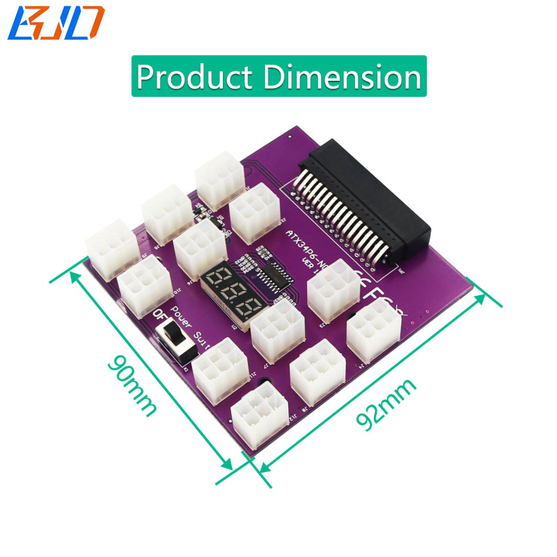 12 * PCI-E 6Pin 12V Server Power Supply Breakout Board For 7001484-J1000 PSU