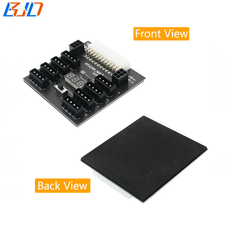 ATX 24PIN to 8 * IDE Molex 4Pin & 2 x PCIe 6Pin Connector PSU Breakout Board Max 800W Power Supply. for CHIA Device