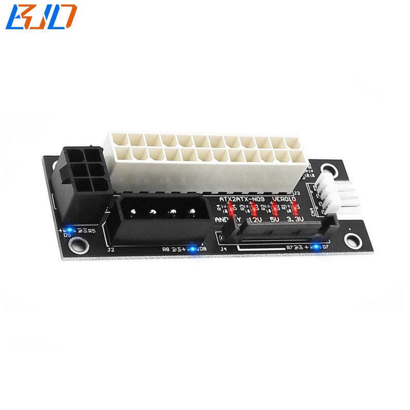 Multiple Power Supply Synchronous PSU Adapter Sync Starter Extender ATX 24PIN Molex SATA PCI-E 6Pin Small 4Pin Connector