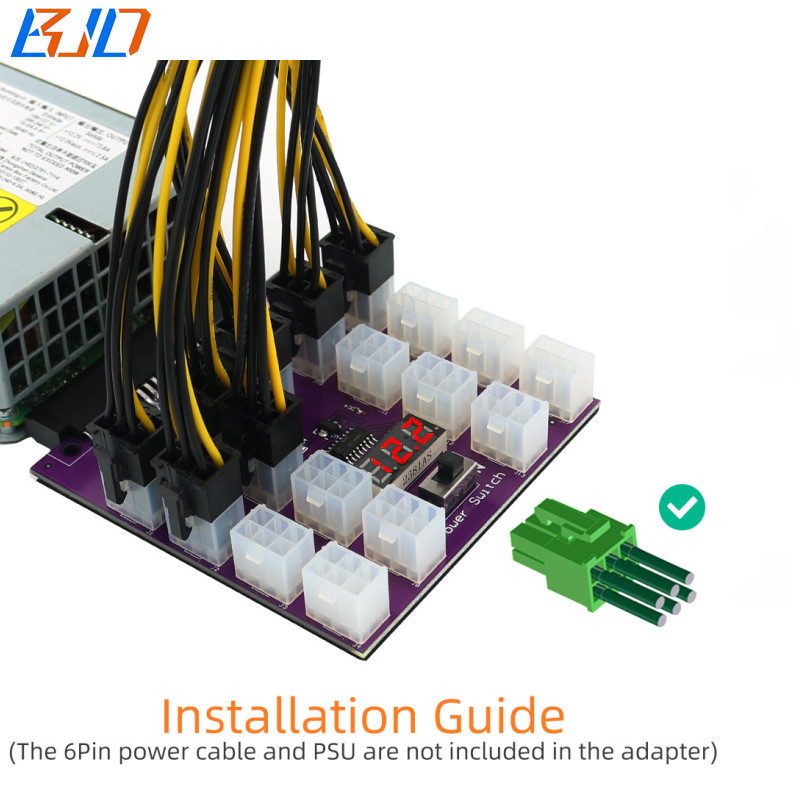 17 * PCIe 6Pin Connector Power Supply Breakout Board Adapter for ARTESYN 7001606-J000/J002 Server PSU