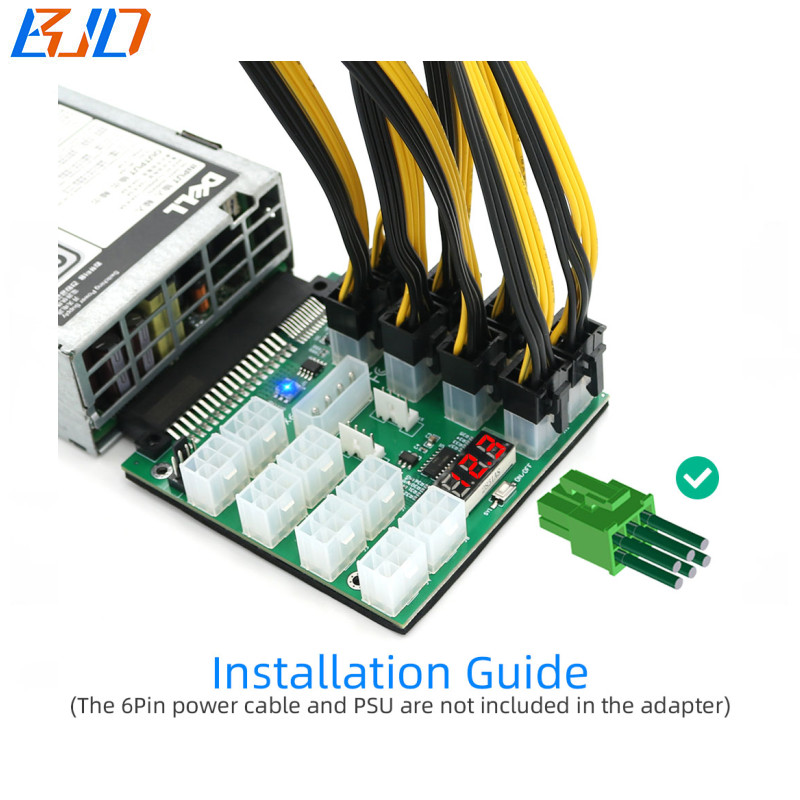 16 Ports PCI-E ATX 6Pin Server Power Supply Breakout Board Synchronization Connector For DELL 750W 1100W 1600W 2000W 2400W PSU