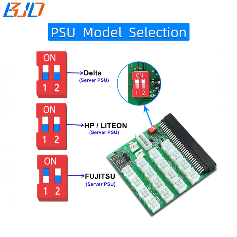 16 * ATX 6Pin 12V Power Supply Breakout Board with Synchronization and Remote Management For HP LITEON Delta FUJITSU Server PSU