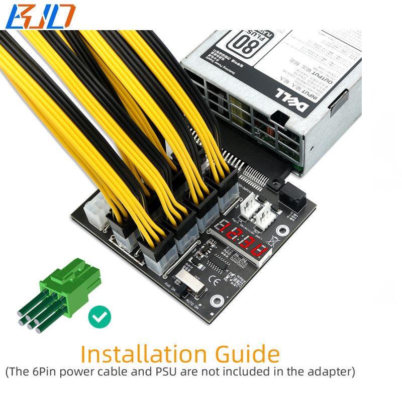 12 Ports ATX 6Pin 6-PIN Connector Server Power Supply Breakout Board Synchronization for DELL 750W 1100W 1600W 2000W 2400W PSU