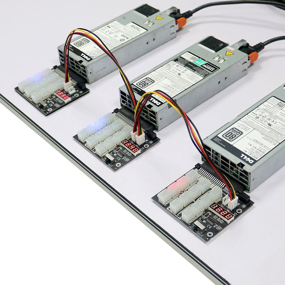 12 Ports ATX 6Pin 6-PIN Connector Server Power Supply Breakout Board Synchronization for DELL 750W 1100W 1600W 2000W 2400W PSU