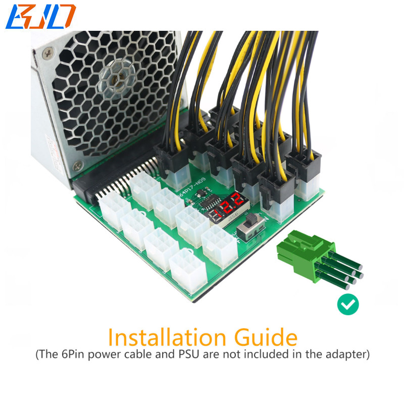 17 6Pin ATX PCIe Connector Power Supply Breakout Board Adapter For Fujitsu Server PSU DPS-800GB-5 A / DPS-800GB-3 A