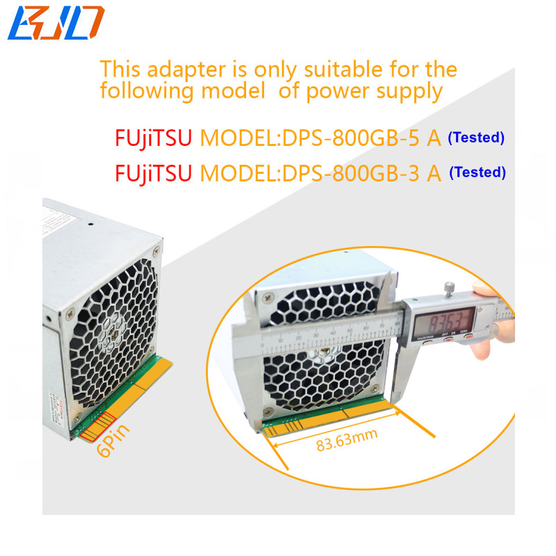 17 6Pin ATX PCIe Connector Power Supply Breakout Board Adapter For Fujitsu Server PSU DPS-800GB-5 A / DPS-800GB-3 A