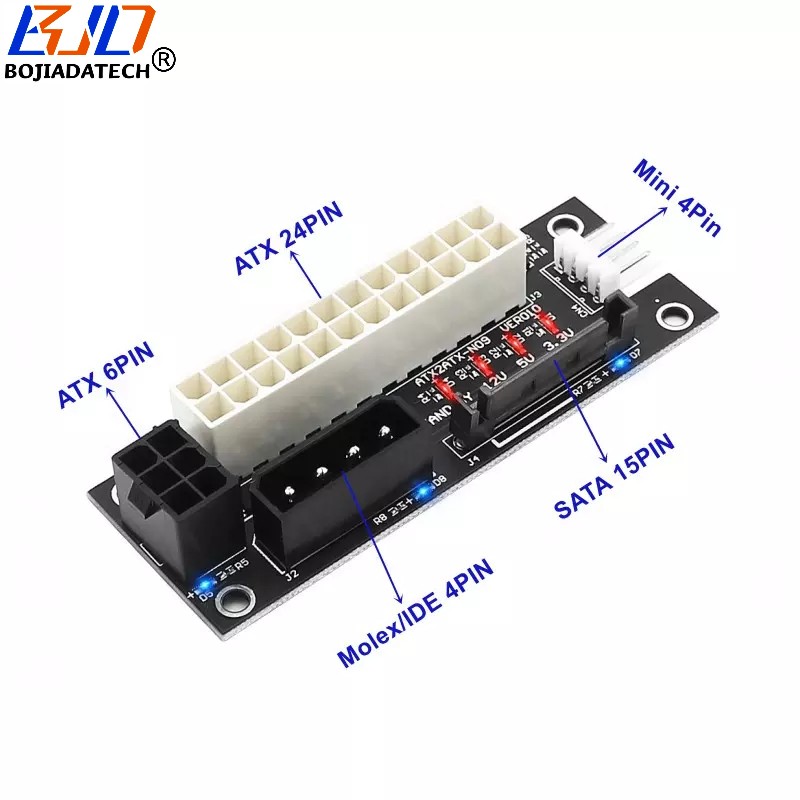 Multiple Power Supply Synchronous PSU Adapter Sync Starter Extender ATX 24PIN Molex SATA PCI-E 6Pin Small 4Pin Connector