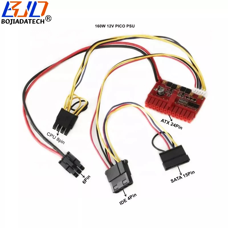 160W Output DC 12V Input ATX 24PIN PICO PSU Power Supply Module with 6Pin Power Connector