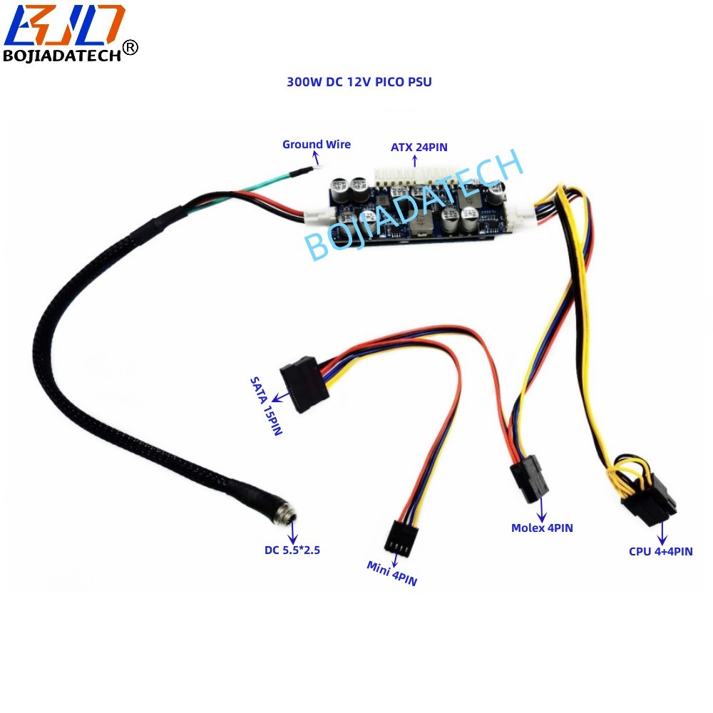 300W 12V Pico PSU 24Pin ATX Power Supply Module 5.5*2.5MM DC Connector