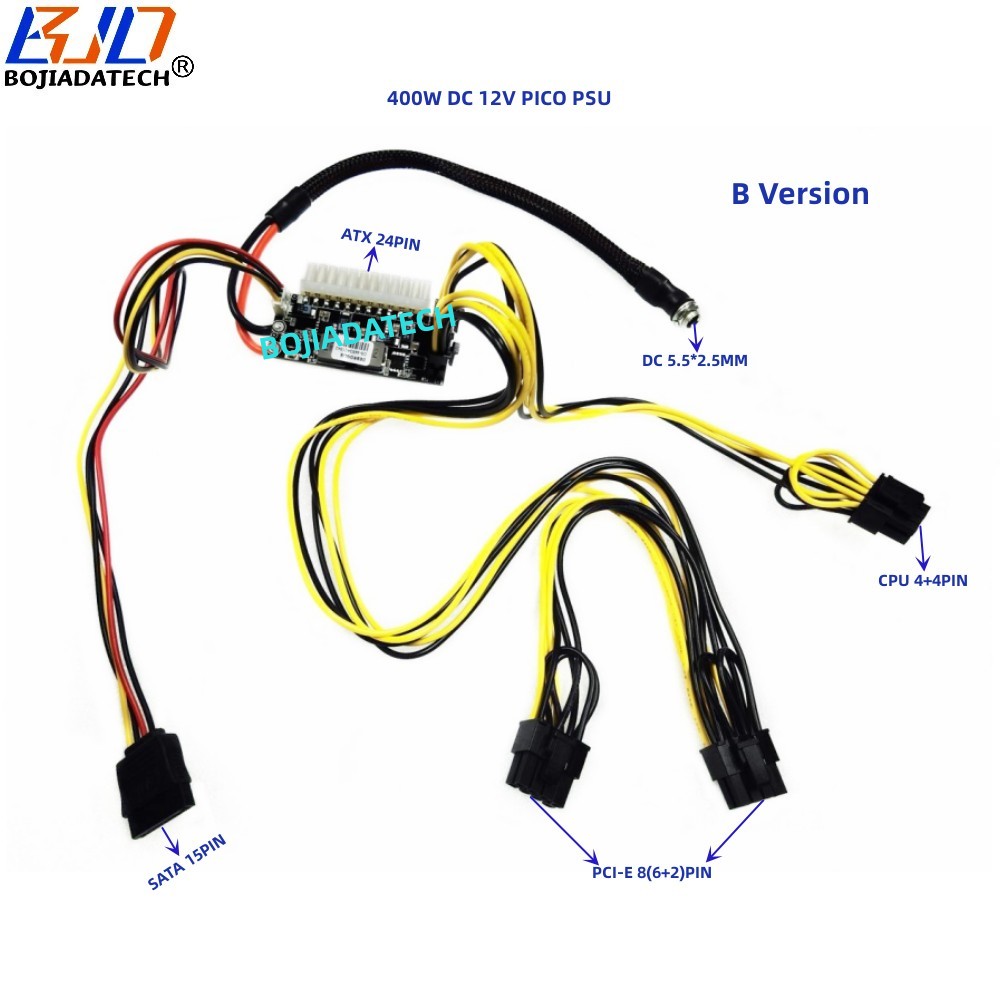 400W Output 12V DC Input PICO PSU ATX 24PIN Power Supply Module Mini ITX Straight-plug Support Graphic Card