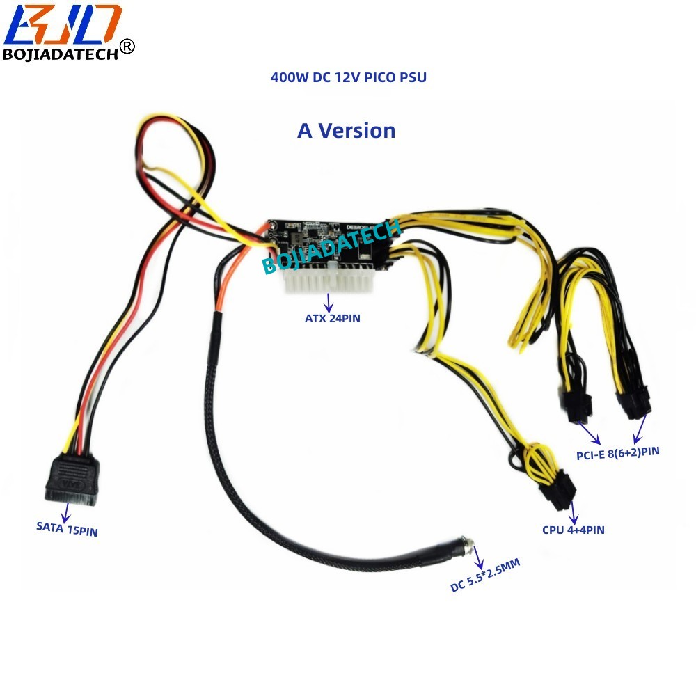 400W Output 12V Input 24PIN PICO PSU ATX Power Supply Module With 6PIN Female / Male Connector For Mini Computer & Graphic Card